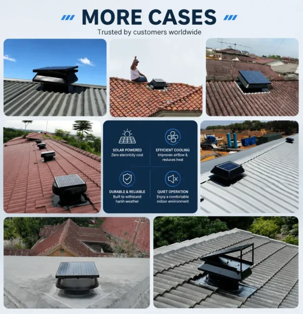 Solar Attic Fan, 40W, 14in, IP68, Waterproof - view 2