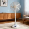 Solar Electric Floor Fan, LED, 35W, Plastic