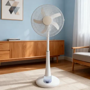 Solar Electric Floor Fan, LED, 35W, Plastic