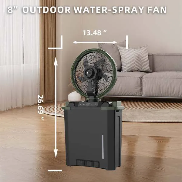 Solar Fan, 8", Portable, LED - view 6