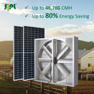 Solar Farm Ventilation Fan, 46700CMH, Aluminum, Wall