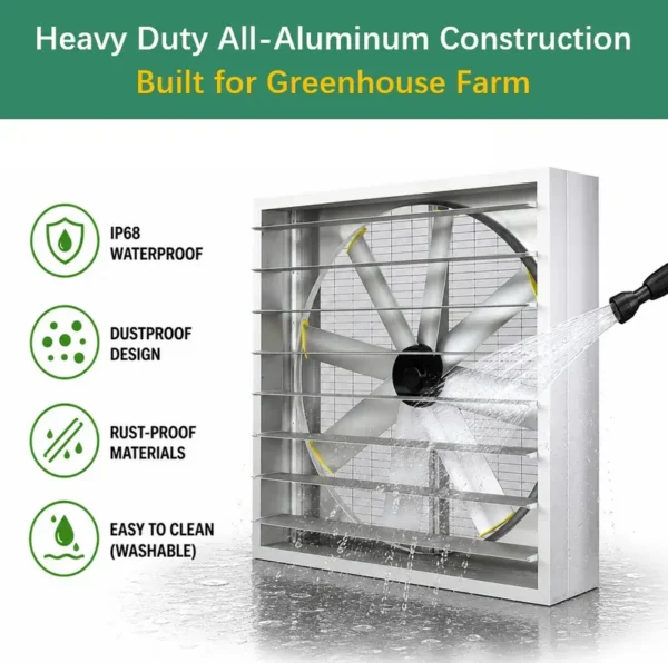 Solar Farm Ventilation Fan, 46700CMH, Aluminum, Wall - view 3