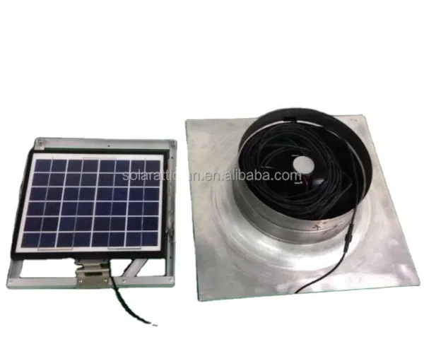 Solar Gable Fan, Wall, 10W, Brushless, Aluminum - view 2