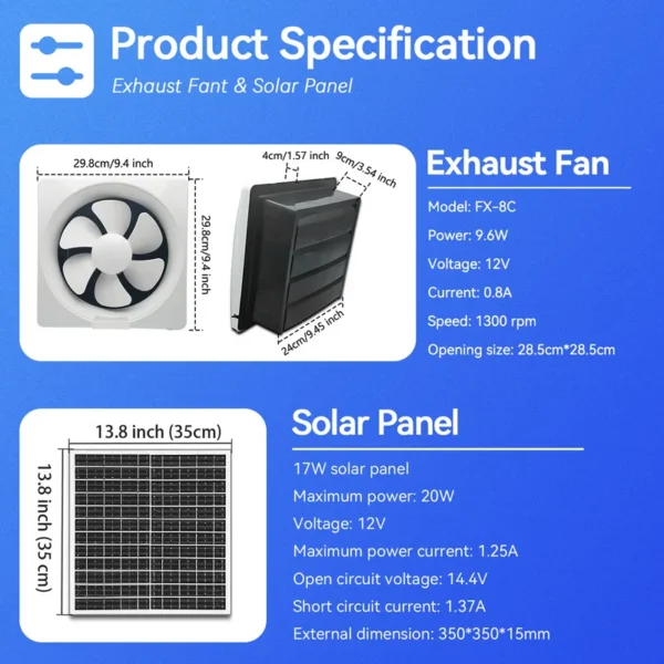 Solar Powered Exhaust Fan, 12V, BLDC, DIY - view 6