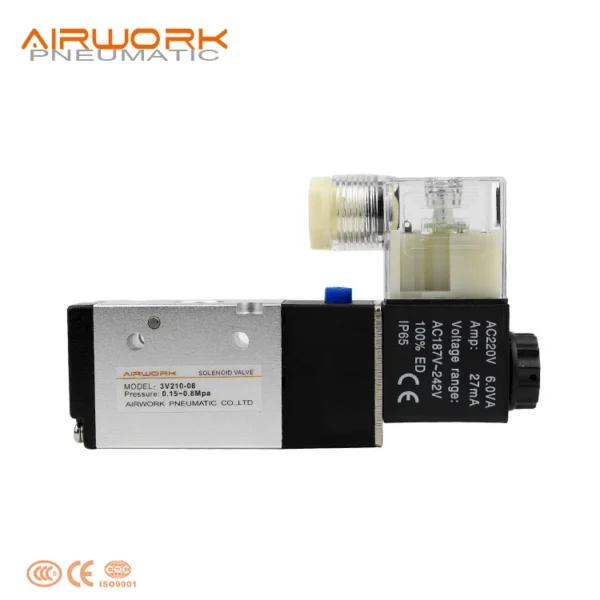 Solenoid Valve, 3V210-08, 12V, 24V, 110V