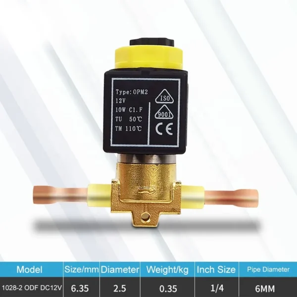 Solenoid Valve, DC12V, 24V, ODF, Brass - view 2
