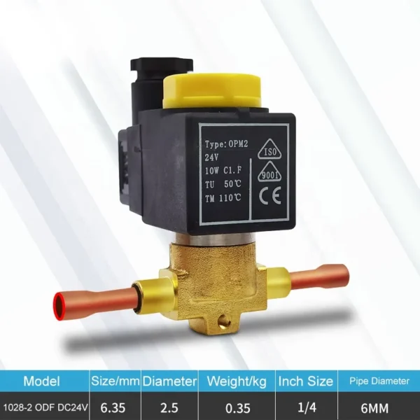 Solenoid Valve, DC12V, 24V, ODF, Brass - view 3