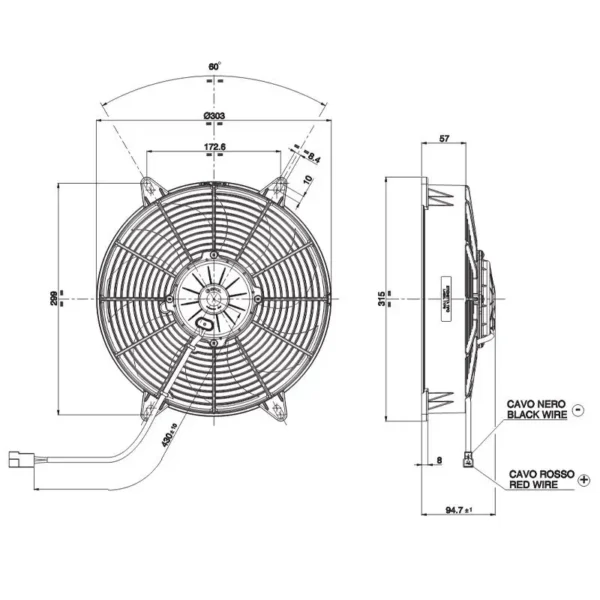 Spal Air Conditioning Fan, 24V, VA59-BP70/LL-68A-88S - view 3
