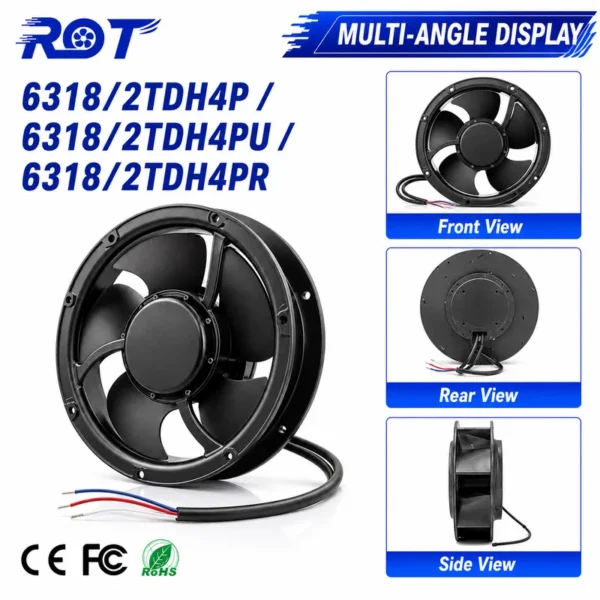 Speed Axial Cooling Fan, 6318/2TDH4P, 48V, 172mm, 559CFM - view 6