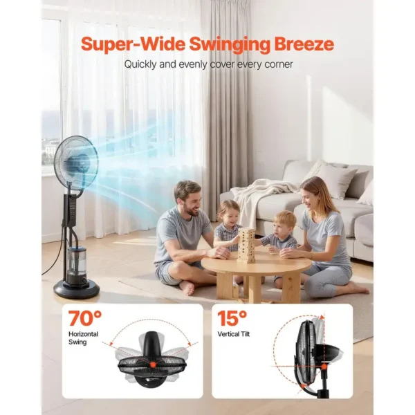 Speed Misting Standing Fan, 3L, D0100X3KJ6X - view 2