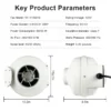 Speed Plastic Radon Fan, DCFAIR, 260/188CFM, Centrifugal, Wall - view 6