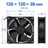Speed Violent Cooling Fan, DC12V, 3A, V12E12BS2B5-07, 120mm - view 3