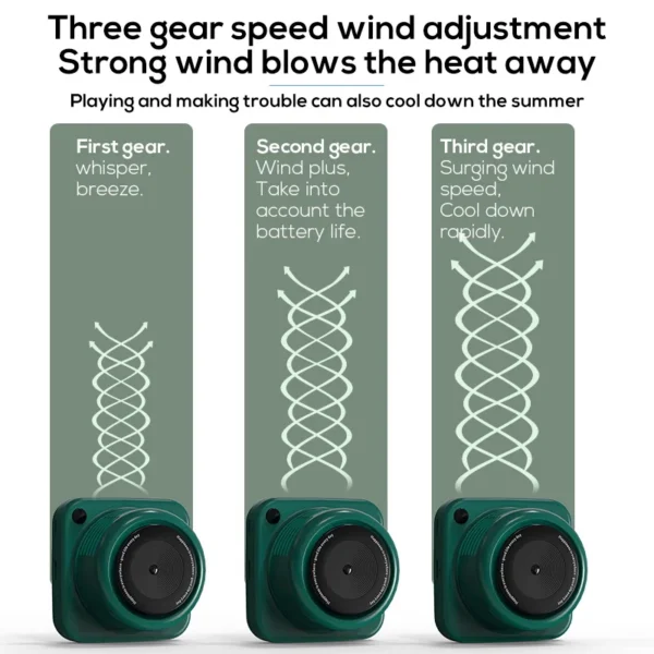 Speeds Hands-free Neck Fan, G01, Portable, 800mAh - view 3