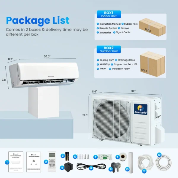 Split Air Conditioner, 110V, 12000, BTU, Inverter - view 6