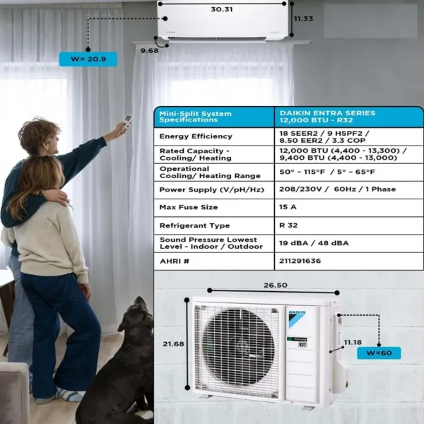 Split Air Conditioner, 12000, BTU, SEER2, R32 - view 2