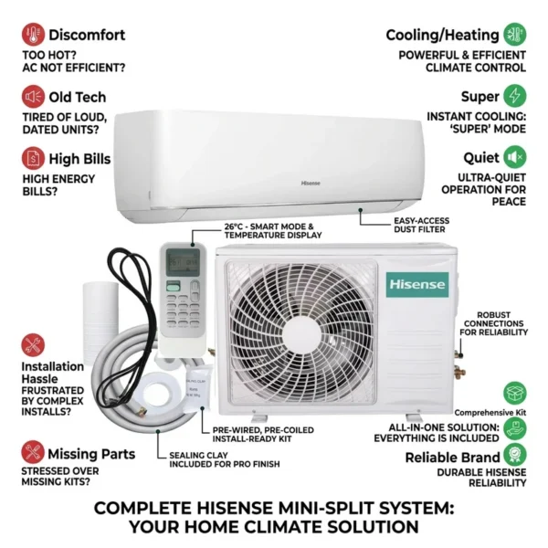 Split Air Conditioner, Inverter, 12000BTU, R32, 28dB
