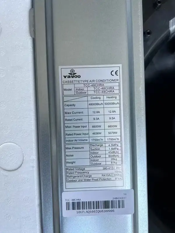 Split Cassette Air Conditioner, 24000btu, 220-240V - view 5