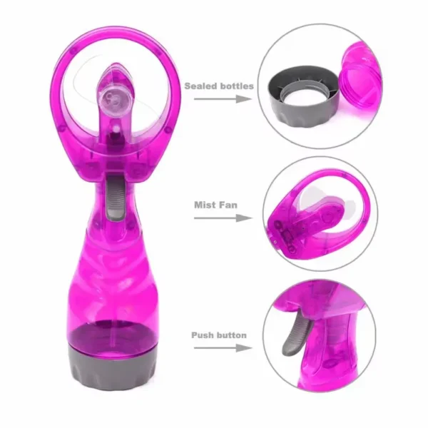 Spray Bottle Cooling Fan, Portable, Battery, Plastic - view 3