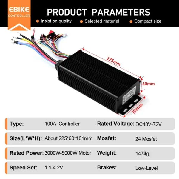 Square Wave Controller, 48-72V, 100A, 3000-5000W - view 2