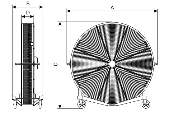Stainless Steel Mobile Fan, QIXIANG, 2M, HVS, Axial - view 4
