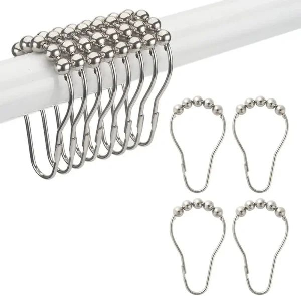 Stainless Steel Shower Curtain, 12PCS, Metal, Single