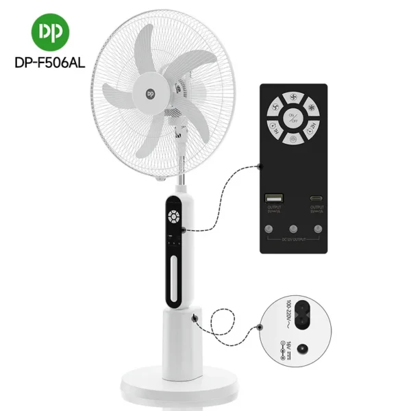 Stand Cooling Floor Fan, 7000mAh, 53, Plastic - view 3