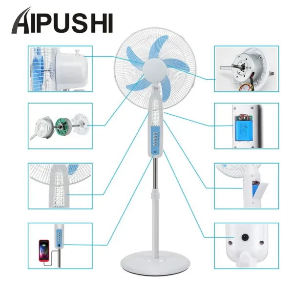 Stand Fan, 12V, Solar, USB - view 4
