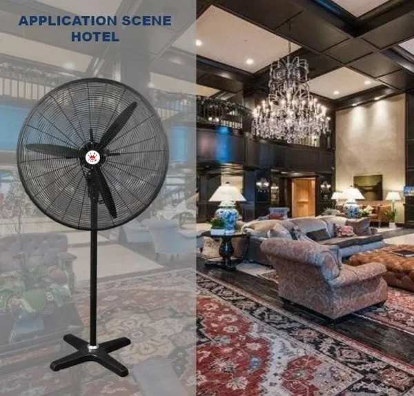 Stand Fan, 220v, 110v, 150w, Aluminum - view 4