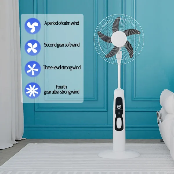 Stand Fan, Solar, 35W, Plastic - view 2