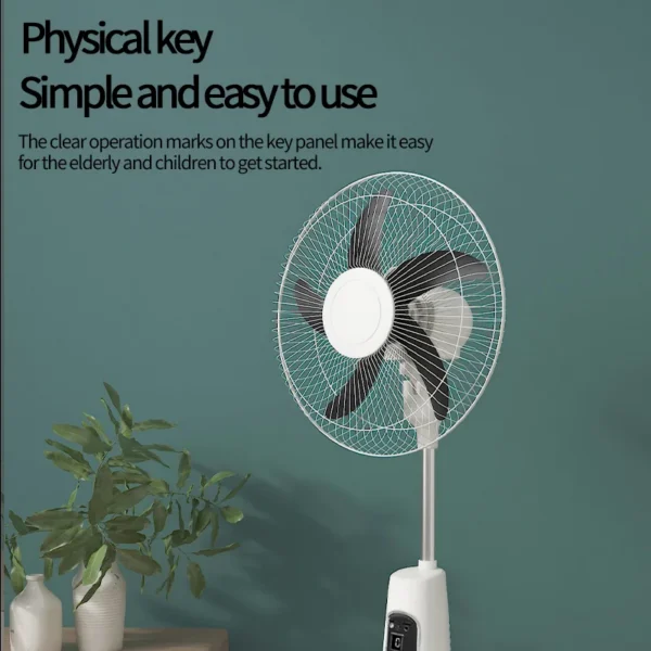 Stand Fan, Solar, 35W, Plastic - view 3