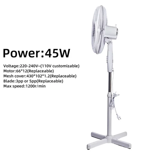 Standing Fan, 40-45W, Plastic - view 6