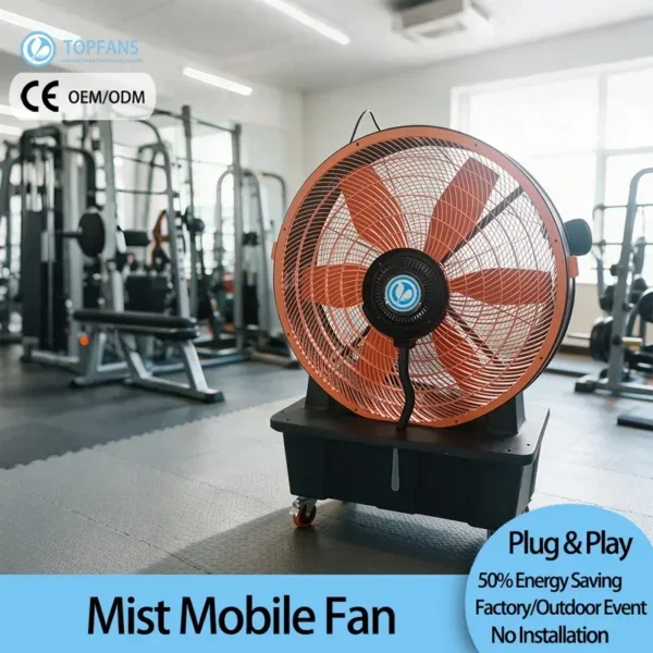 Standing Mobile Misting Fan, 1250mm, Plastic, PMSM
