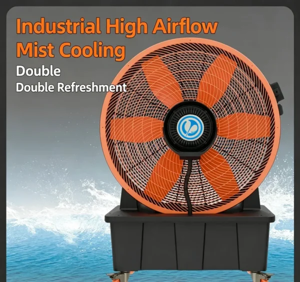Standing Mobile Misting Fan, 1250mm, Plastic, PMSM - view 5
