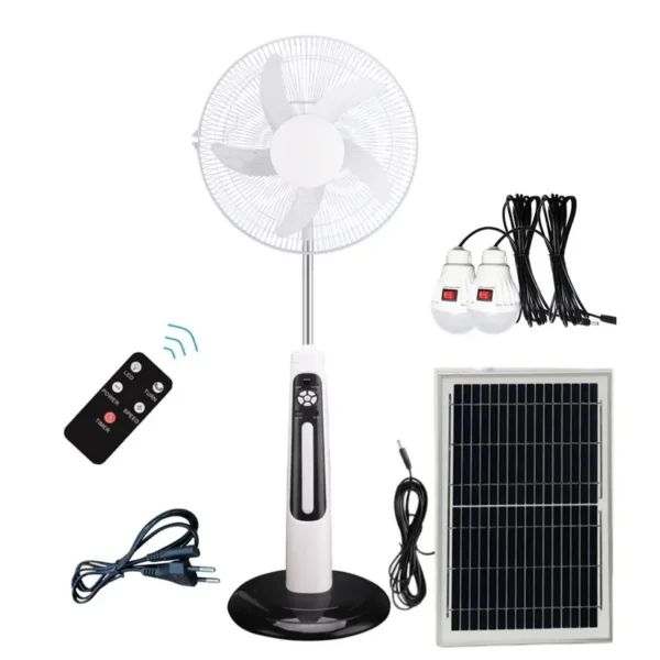 Standing Pedestal Electric Fan, Solar, USB