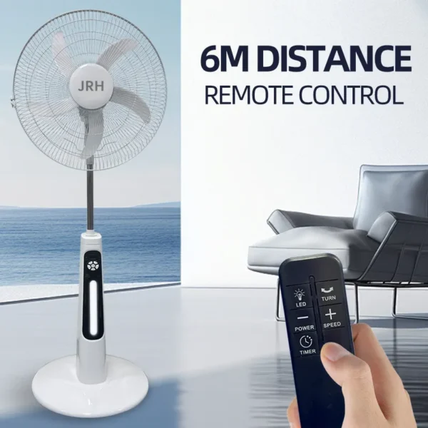 Standing Pedestal Electric Fan, Solar, USB - view 2