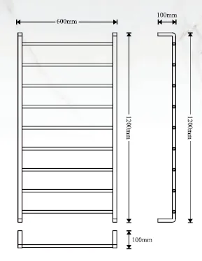 Steel Electric Towel Warmer, Stainless, Wall - view 2