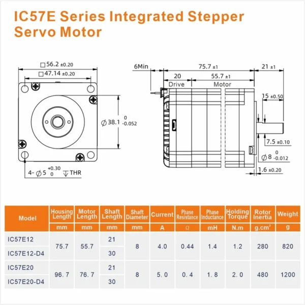 Stepper Motor, 1.2N.m, 48V, 2-Phase, CNC - view 3