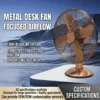 Table Fan, 10-inch, 4-Aluminum-Blade, 3-Speed, Copper
