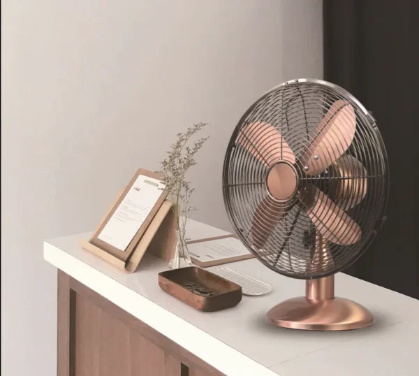 Table Fan, 10-inch, 4-Aluminum-Blade, 3-Speed, Copper - view 2