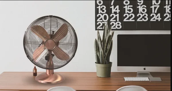 Table Fan, 10-inch, 4-Aluminum-Blade, 3-Speed, Copper - view 3