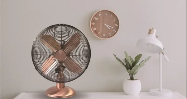 Table Fan, 10-inch, 4-Aluminum-Blade, 3-Speed, Copper - view 4