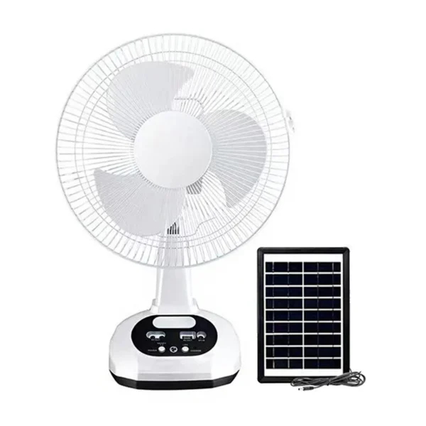 Table Fan, 12-Inch, Solar, 9V3W, USB