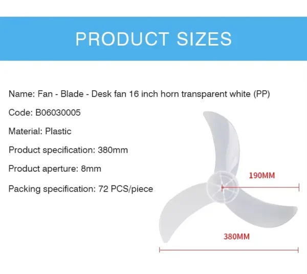 Table Fan, 16inch, Electric, Fan Parts - view 3