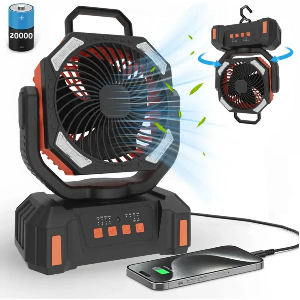 Table Fan, 20000mAh, USB, Portable