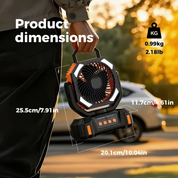 Table Fan, 20000mAh, USB, Portable - view 4