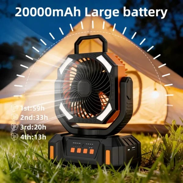 Table Fan, 20000mAh, USB, Portable - view 5