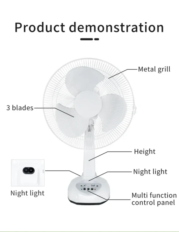 Table Fan, Battery, Emergency Fan - view 4