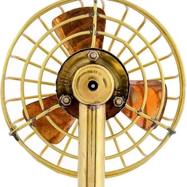 Table Fan, Brass, Battery Powered