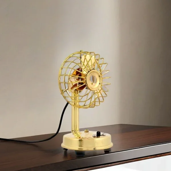 Table Fan, Brass, Battery Powered