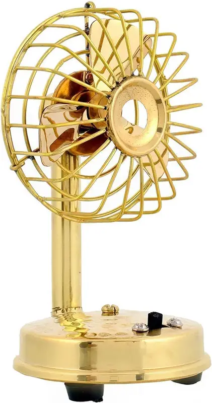 Table Fan, Brass, Battery Powered - view 2